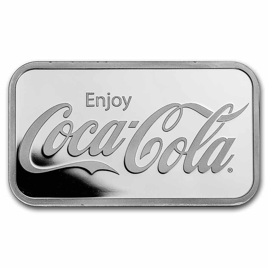 Coca-Cola® 1 oz Silver Struck Bar Coca-Cola® 1 oz Silver Struck Bar