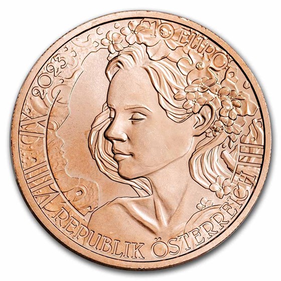 2023 Austria Copper €10 Language of Flowers (Forget-me-not)