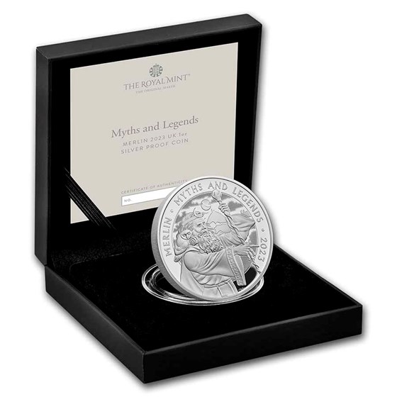 2023 GB 1 oz Silver Myths &amp; Legends Merlin Prf (Box &amp; COA)