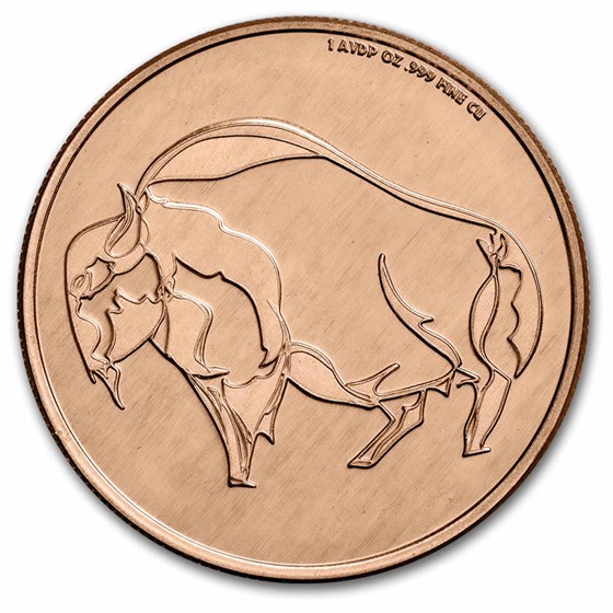 1 oz Copper Round - "Grand Buffalo" by D.G. Smalling, in TEP