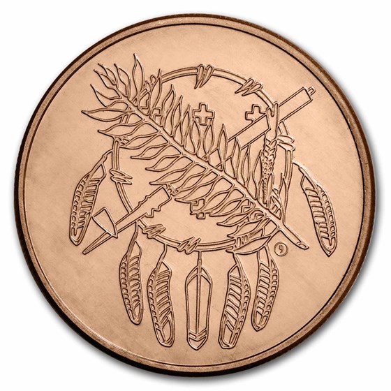 1 oz Copper Round - "Grand Buffalo" by D.G. Smalling, in TEP