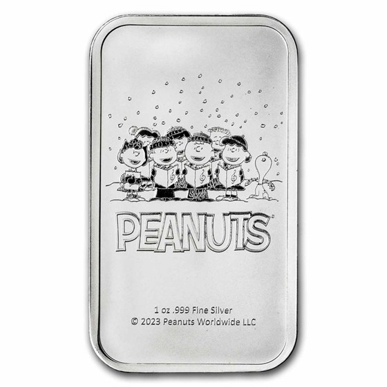 Peanuts® Snoopy &amp; Woodstock Warm Wishes 1 oz Colorized Silver Bar