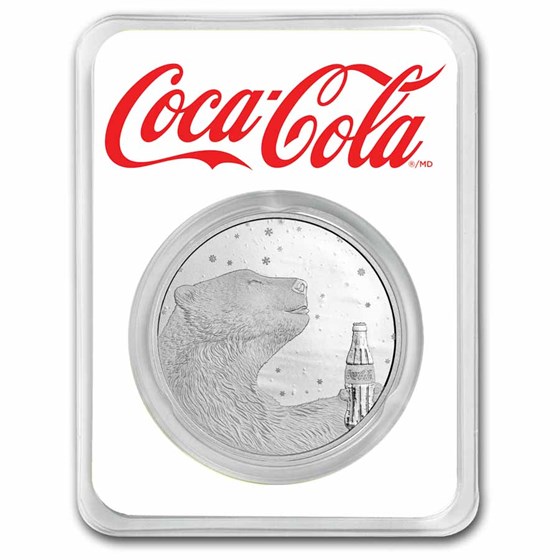 Coca-Cola® 1 oz Silver Polar Bear Round in TEP Coca-Cola® 1 oz Silver Polar Bear Round in TEP