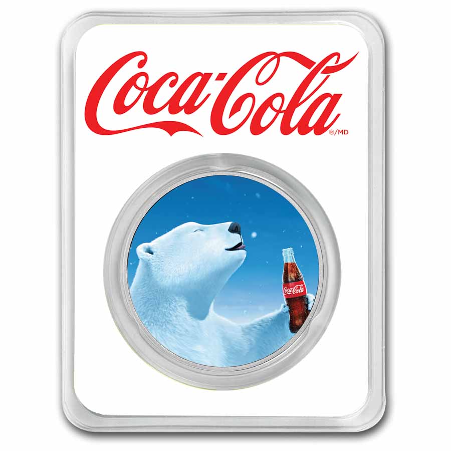 Coca-Cola® 1 oz Silver Polar Bear Colorized Round