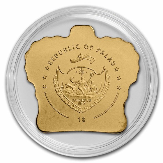 Palau 1/2 gram Gold $1 Crown Shaped Coin
