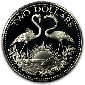 1975 Bahamas Silver $2 Proof