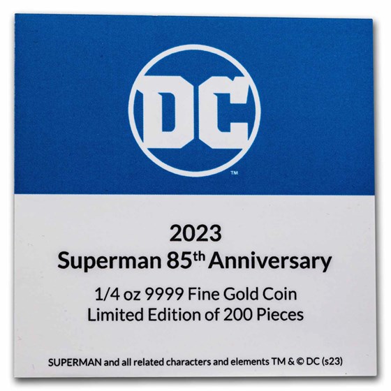 2023 Niue 1/4 oz Gold Coin $25 Superman 85th Anniversary