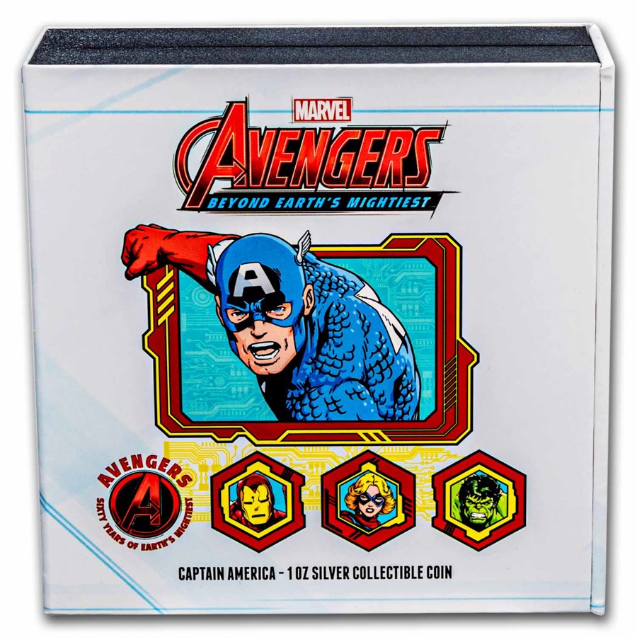 2023 Niue 1 oz Ag Avengers 60th Collection: Captain America