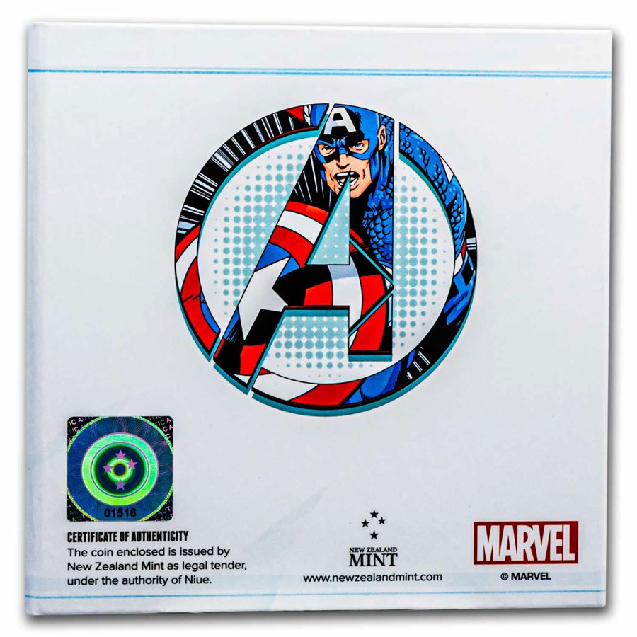 2023 Niue 1 oz Ag Avengers 60th Collection: Captain America