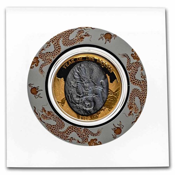 2024 Solomon Isl. 5 oz Gold Mother of Pearl Year of the Dragon