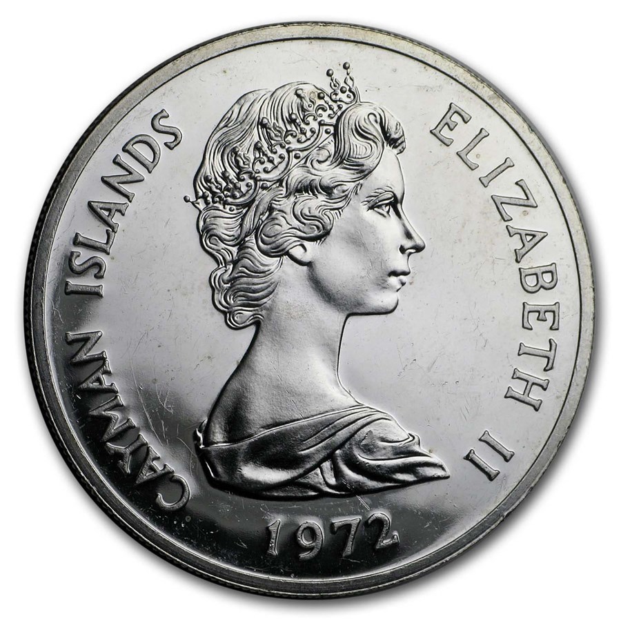 1972 Cayman Islands Silver $25 Silver Wedding Proof