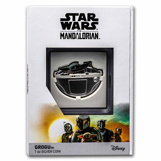 2023 Niue 1 oz Ag $2 Star Wars Mandalorian: Grogu Pod Shaped Coin