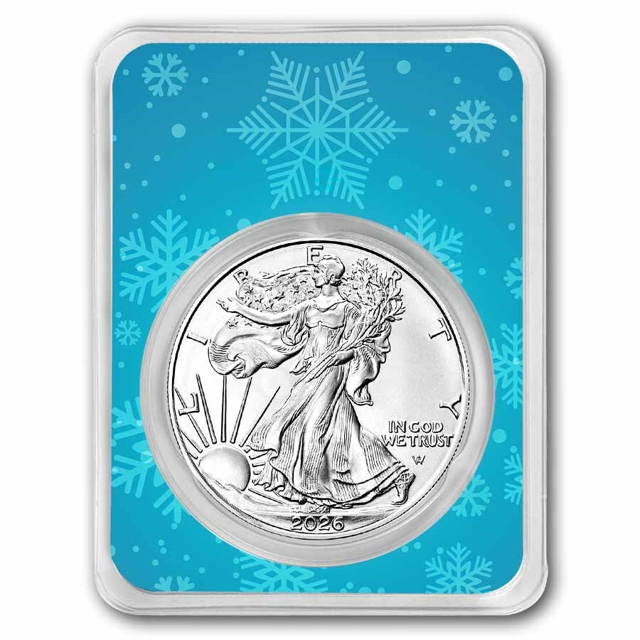 2026 1 oz American Silver Eagle - w/Snowflakes Card