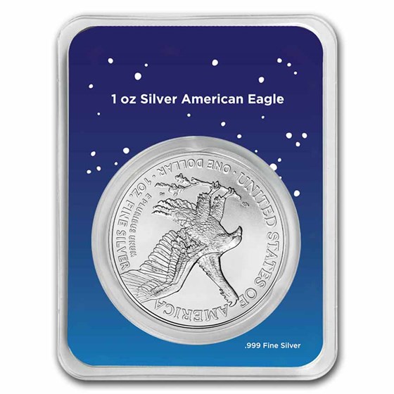 2026 1 oz American Silver Eagle - w/Happy Holidays Trees Card