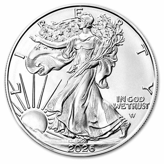 2026 1 oz American Silver Eagle - w/Happy Holidays Snowmen Card