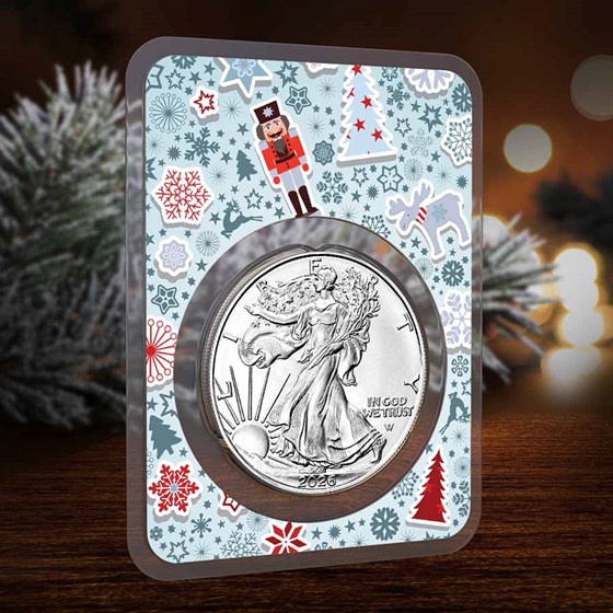 2026 1 oz American Silver Eagle - w/Nutcracker Collage Card