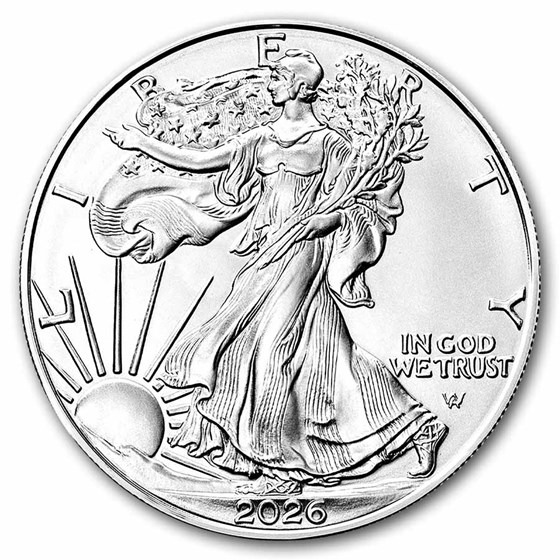 2026 1 oz American Silver Eagle - w/Happy Holidays Tree Branches