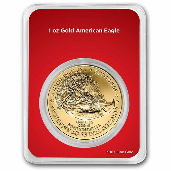 2026 1 oz American Gold Eagle - w/Red Merry Christmas Card