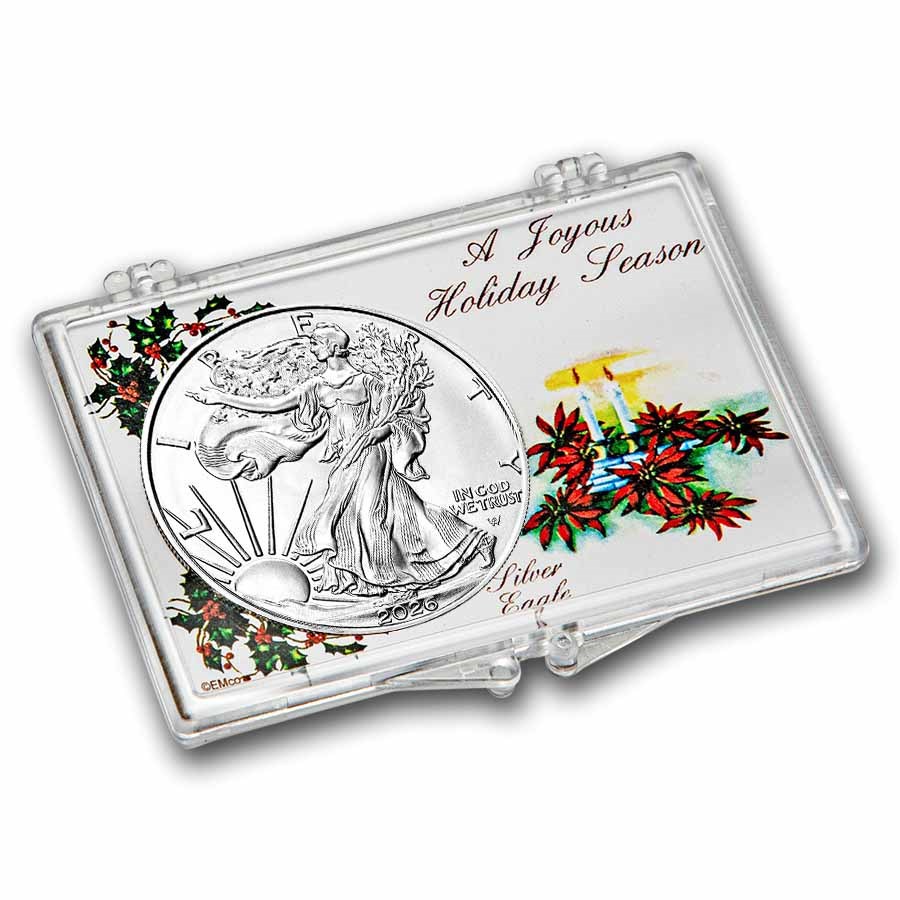 2026 1 oz American Silver Eagle - w/Snap-Lock, Joyous Holiday