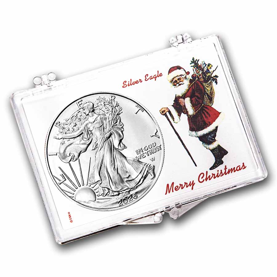2026 1 oz American Silver Eagle - w/Snap-Lock, Merry Christmas