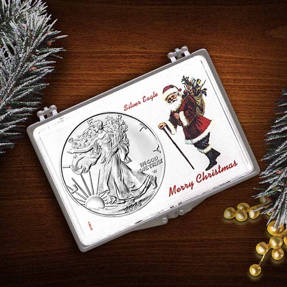 2026 1 oz American Silver Eagle - w/Snap-Lock, Merry Christmas