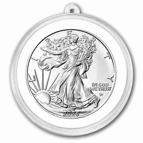 2026 1 oz American Silver Eagle - w/Holiday Tin, Santa's Buckle