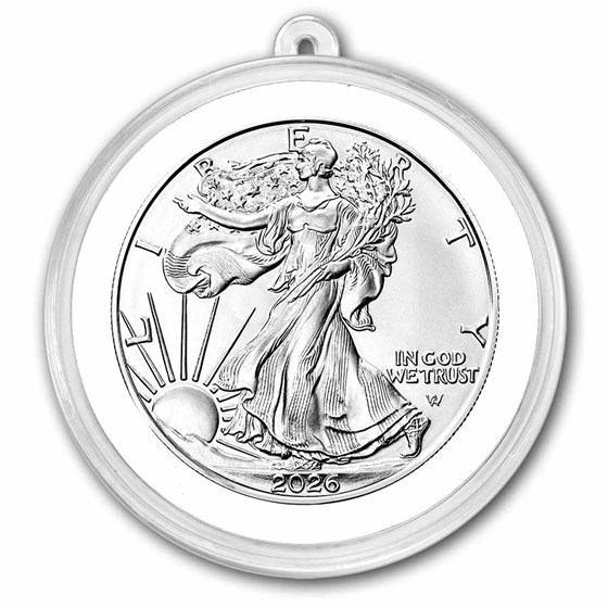 2026 1 oz American Silver Eagle - w/Holiday Tin, Peace Love &amp; Joy