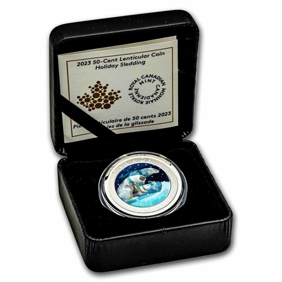 2023 Canada 50-Cent Lenticular Holiday Sledding