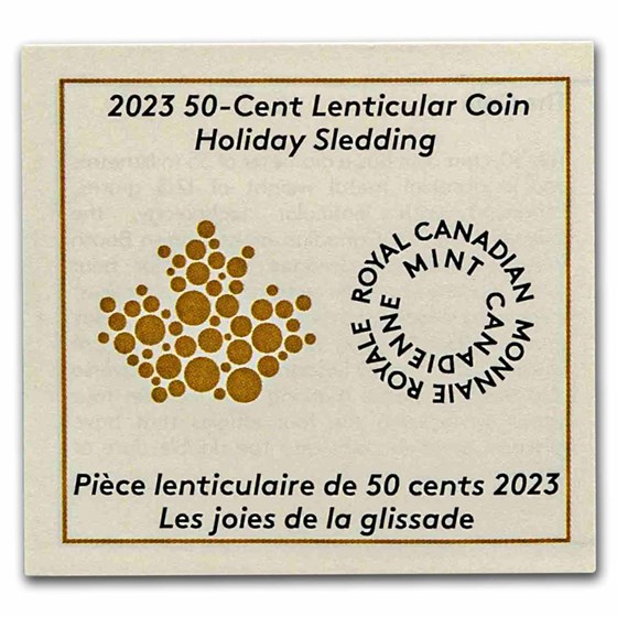 2023 Canada 50-Cent Lenticular Holiday Sledding