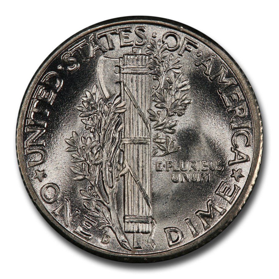 1942/1-D Mercury Dime MS-66 PCGS CAC (FB)