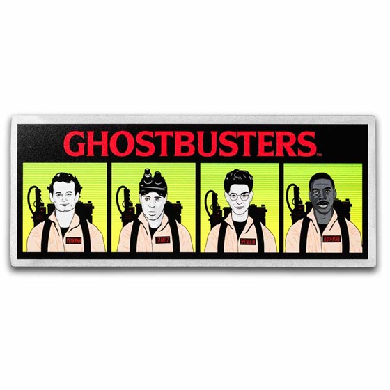 Ghostbusters Team 40th Anniversary 4 oz Colorized Silver Bar