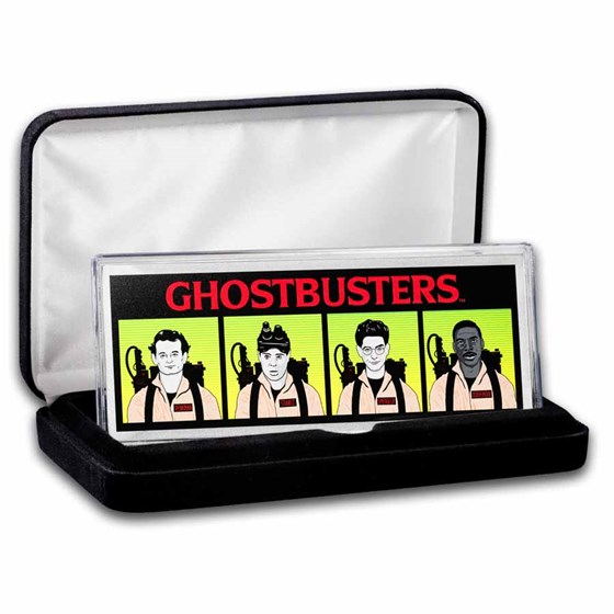 Ghostbusters Team 40th Anniversary 4 oz Colorized Silver Bar