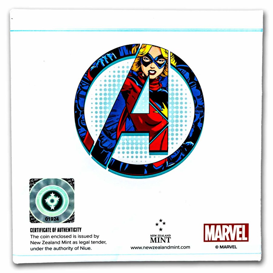 2023 Niue 1 oz Silver Avengers 60th Collection: Captain Marvel