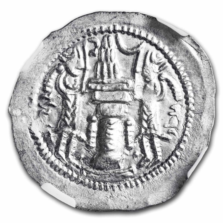 Sasanian Kings Silver Drachm Bahram V (420-438 AD) MS NGC