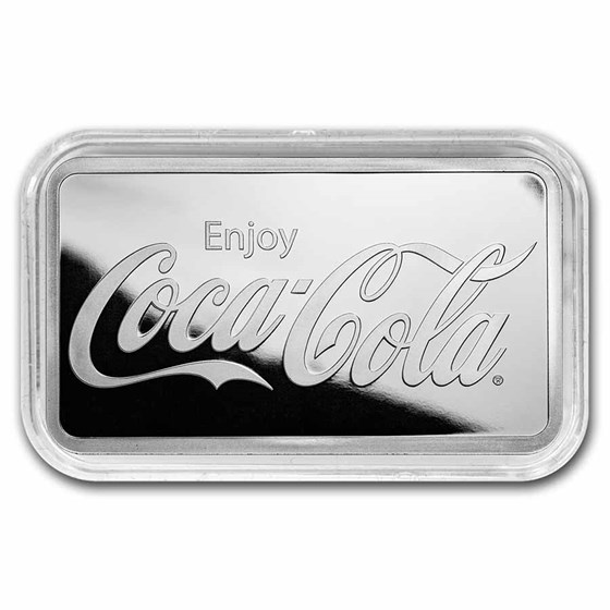 Coca-Cola® 1 oz Silver Struck Bar (In Capsule) Coca-Cola® 1 oz Silver Struck Bar (In Capsule)