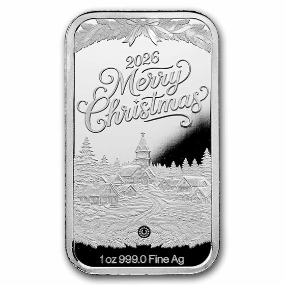 2026 1 oz Silver Bar - Vintage Truck w/ Christmas Tree
