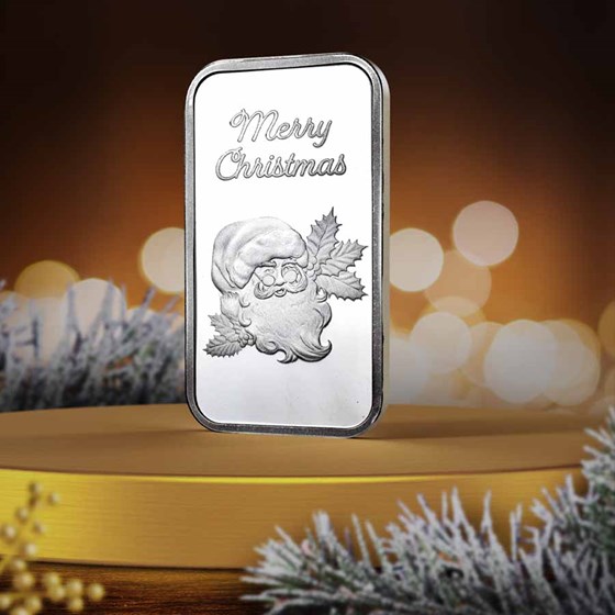2026 1 oz Silver Bar - Santa