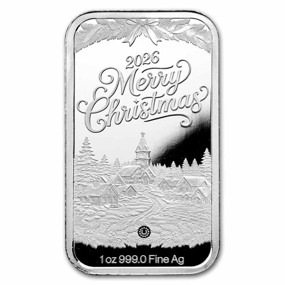 2026 1 oz Silver Bar - Santa