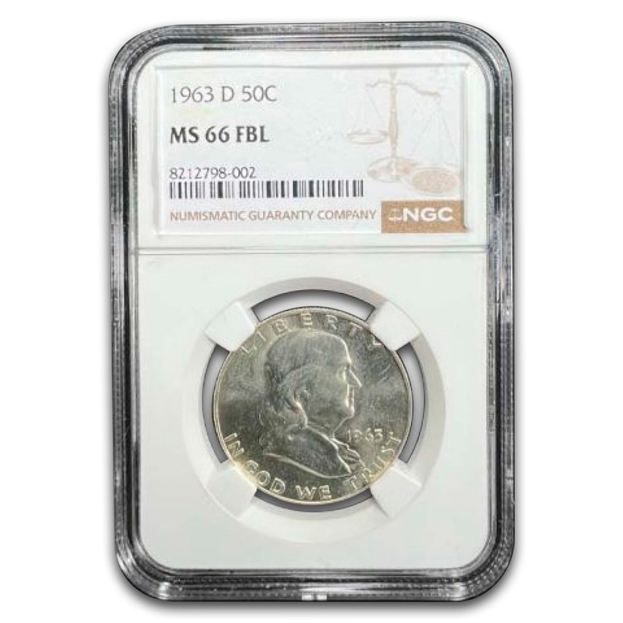 1963-D Franklin Half Dollar MS-66 NGC (FBL)