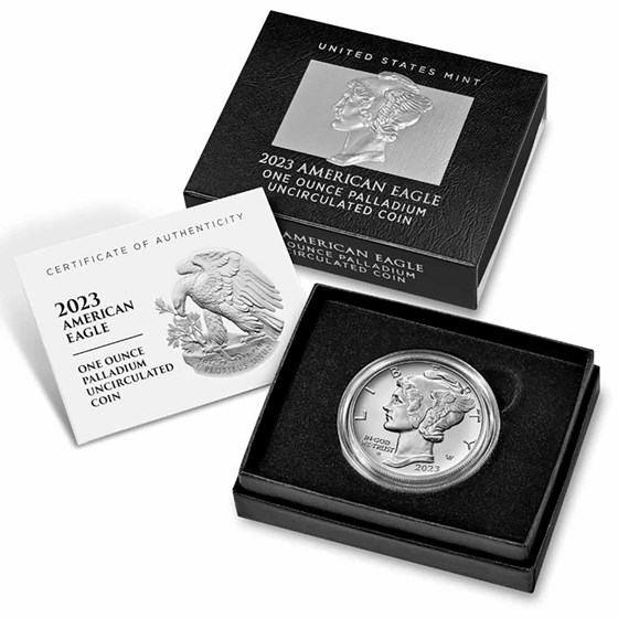 2023-W 1 oz Burnished American Palladium Eagle (w/Box &amp; COA)