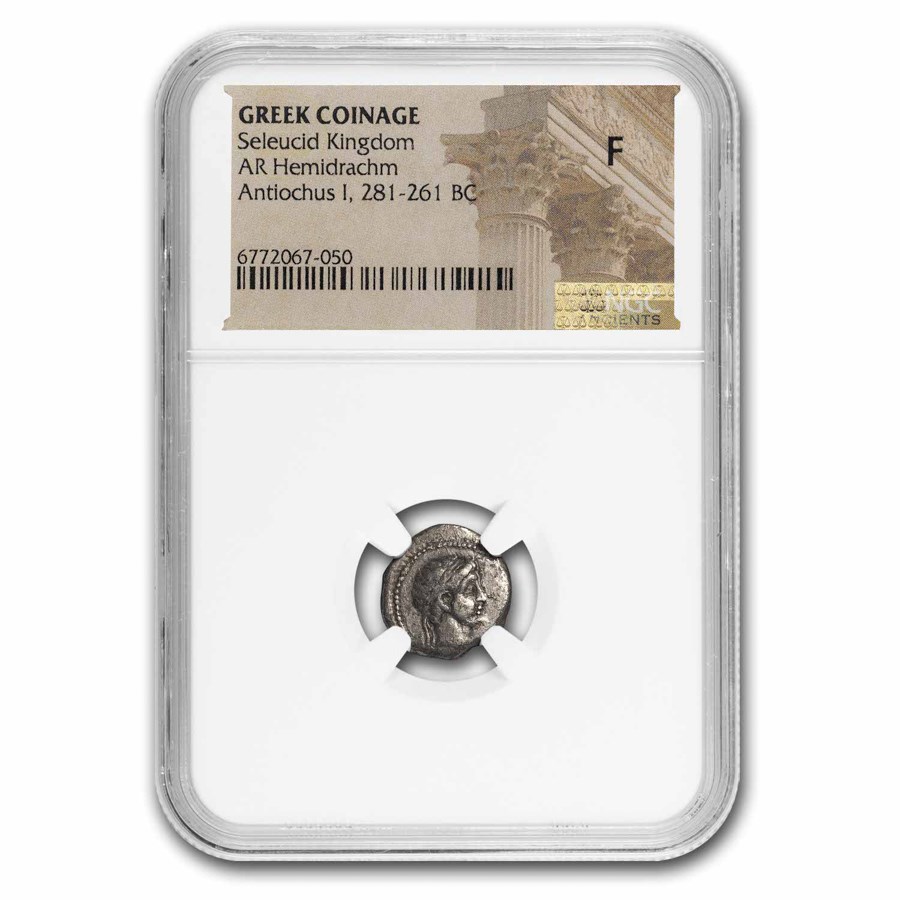 Seleucid Kingdom AR Hemidrachm Antiochus I (281-261 BC) Fine NGC