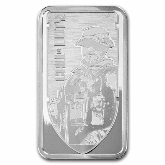 PAMP 1 oz Silver MWIII Call of Duty Prooflike Bar in Bezel