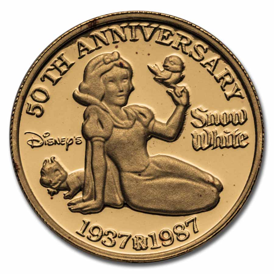 1 oz Gold - Disney's Snow White 50th Anniversary (Random Motif)