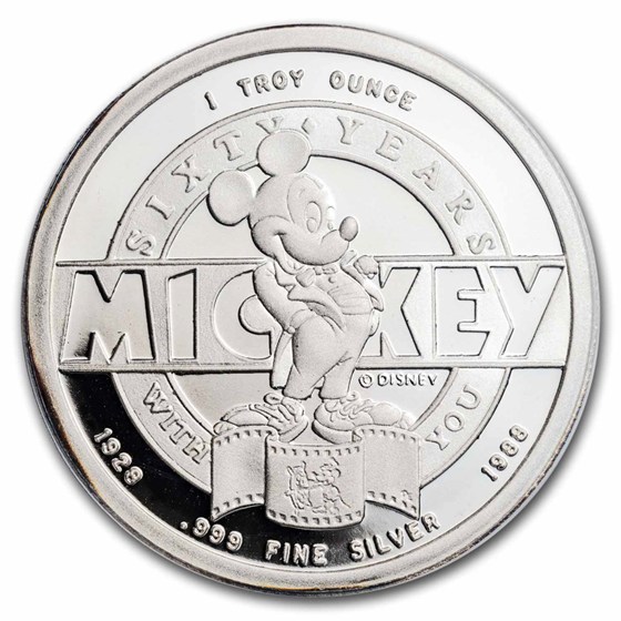 1988 1 oz Silver Disney's Mickey Mouse Club PR-69 PCGS