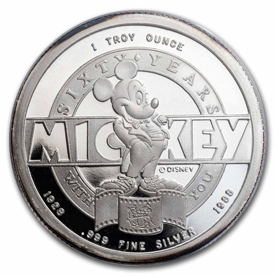1988 1 oz Silver Disney's Sorcerer's Apprentice PR-69 PCGS