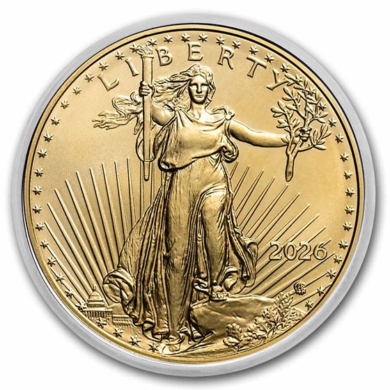 2026 1/10 oz American Gold Eagle - w/Fireplace &amp; Wreath Card