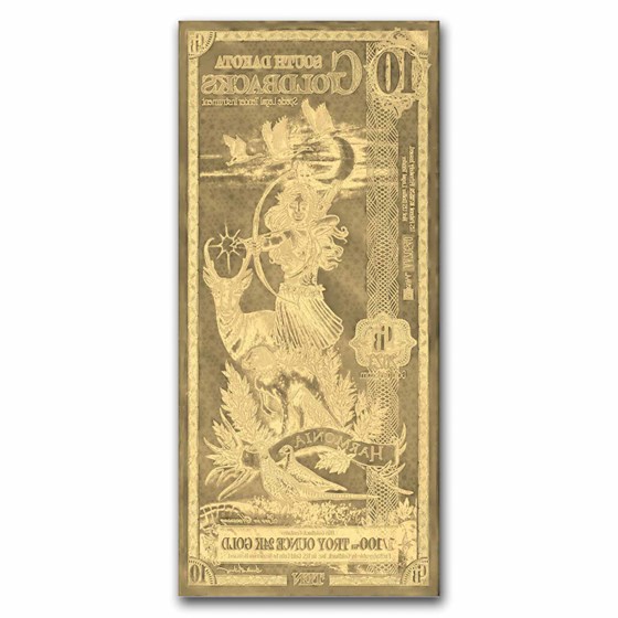 10 South Dakota Goldback - Aurum Gold Foil Note (24k)
