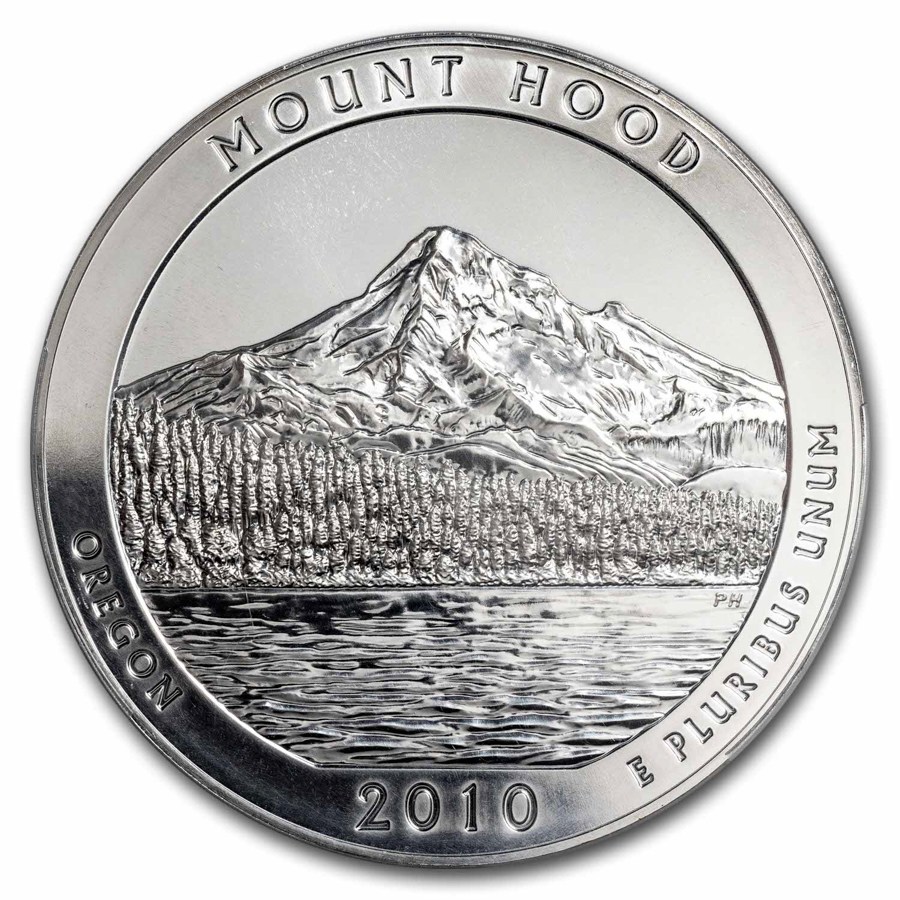 2010 5 oz Silver ATB Mount Hood MS-69 Early Release NGC