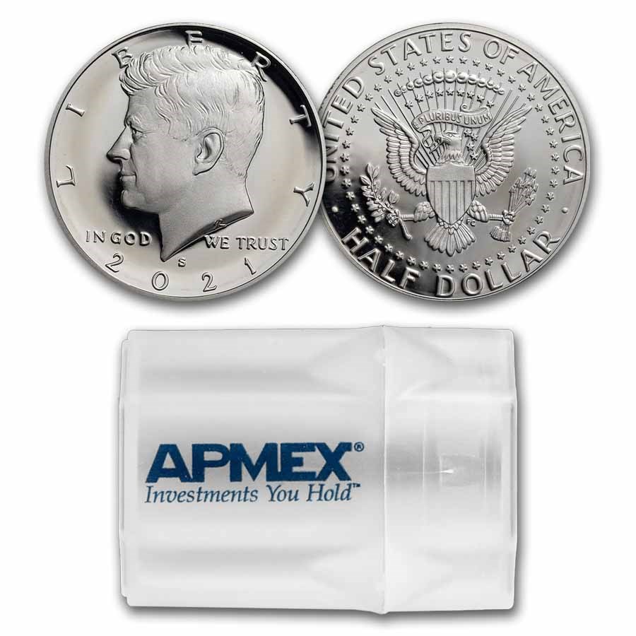 2021-S Silver Kennedy Half Dollar 20-Coin Roll Proof