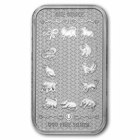 1 oz Silver Bar - 2024 APMEX Year of the Dragon (Series 2)